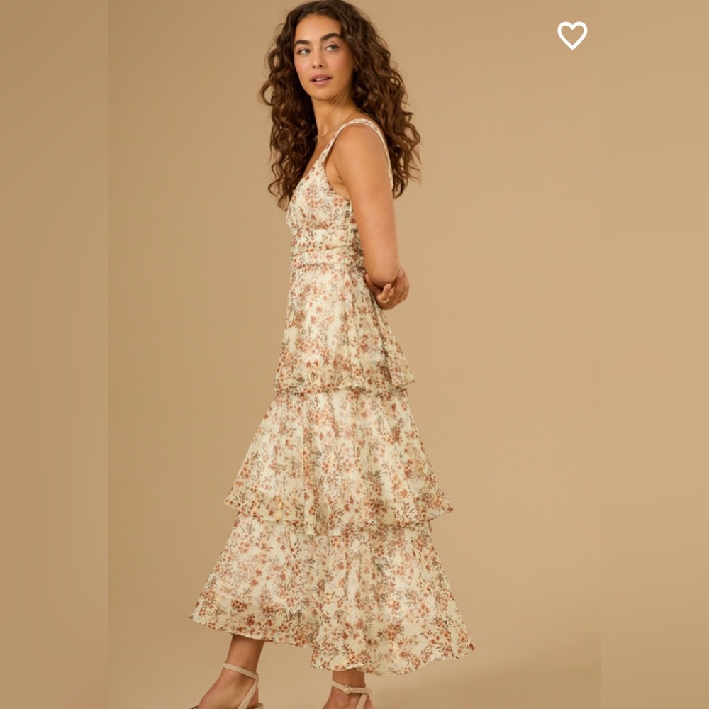 NWT Altar’d State Raven Shimmer Floral Dress Ivory